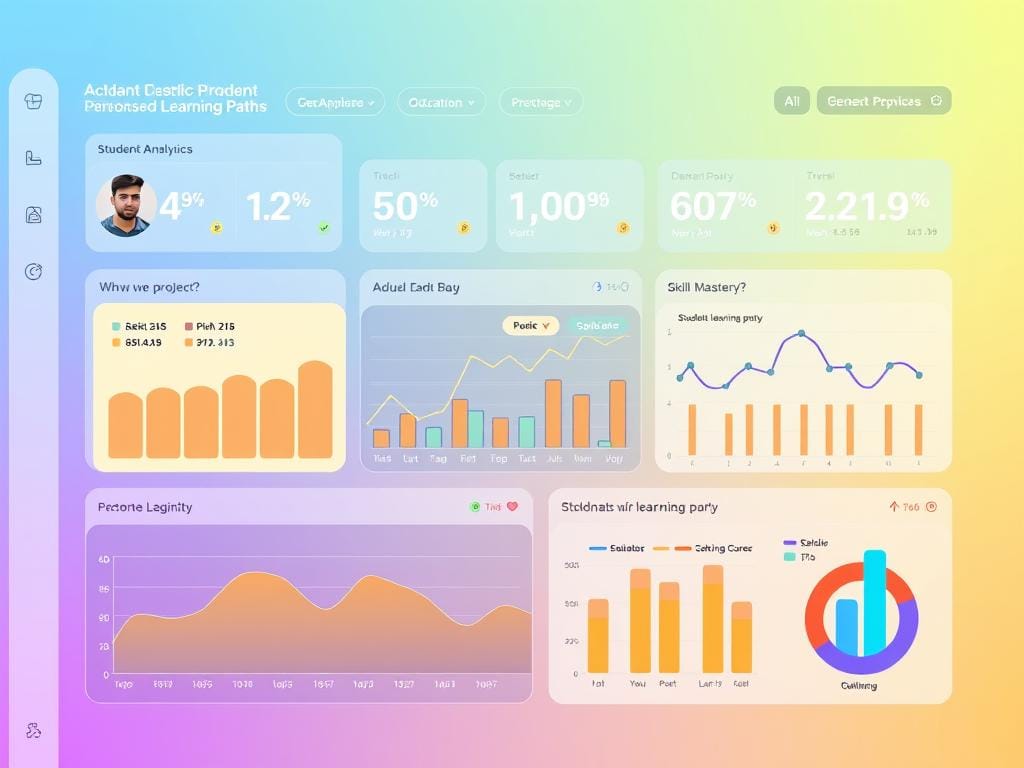 AI personalized learning algorithm showing student progress dashboard