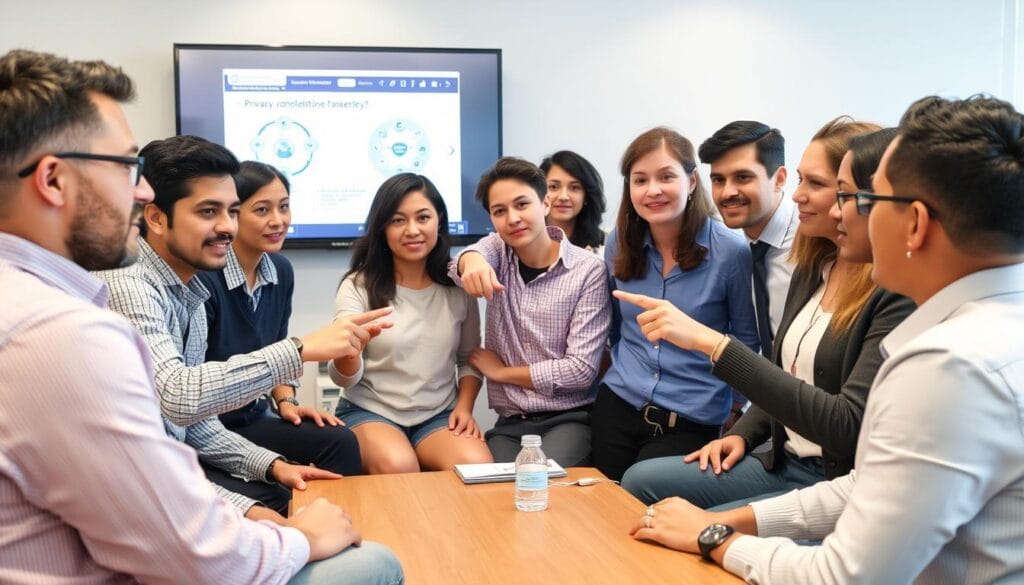 Diverse group of educators discussing AI ethics in education